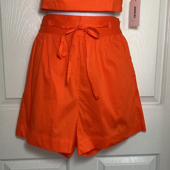 Jason Wu Women’s Crop Top Shorts Orange Two Piece Set Sz Small NWT $310 - Picture 3 of 12